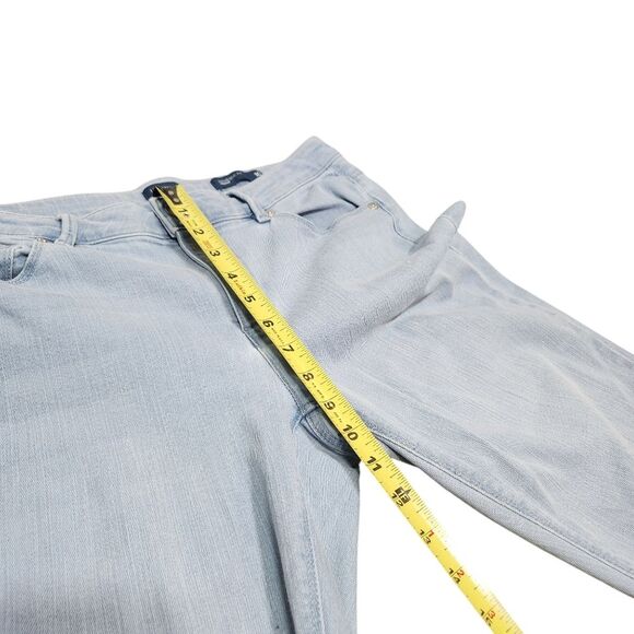 J.Jill Denim Authentic Fit Cropped Jeans Light Blue Cuffed Frayed Hem Stretch 10 - Picture 8 of 12